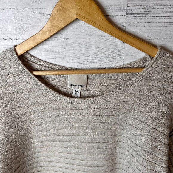 Industry Republic Clothing Sweater Womens Size S/P Taupe Black Ottoman Rib Knit - Picture 10 of 16